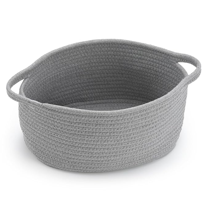 Happyiren Cute Woven Storage Basket with Handle, Baskets for Gifts Empty | Gift Baskets for Birthday Baby Shower Raffle Burr Fundraiser, Decorative Organizer Box for Baby Toy Pet