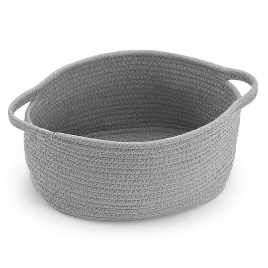 Happyiren Cute Woven Storage Basket with Handle, Baskets for Gifts Empty | Gift Baskets for Birthday Baby Shower Raffle Burr Fundraiser, Decorative Organizer Box for Baby Toy Pet