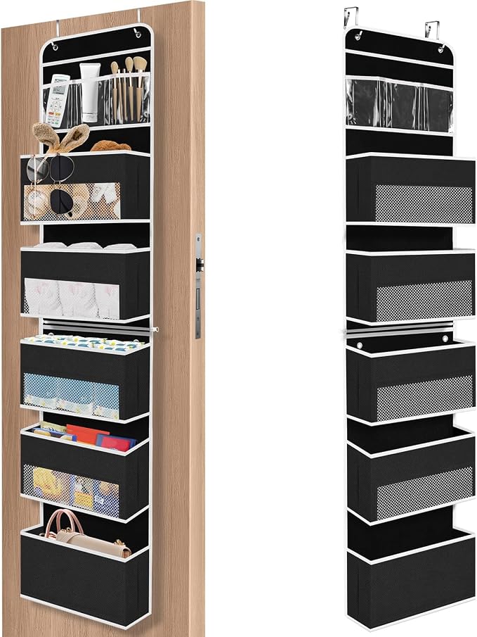 1Pack Over The Door Organizer Large Capacity Hanging Storage Room Organizer | 40 lb Capacity, Ultra-Sturdy, Detachable, Mesh Design with Clear Window, Space-Saving Organizer for Pantry, Nursery & Closet