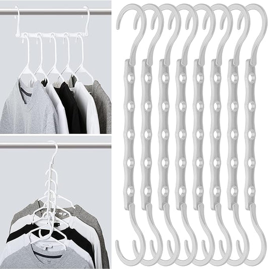 Mr. Pen- Space Saving Hangers, 8 pcs, 360° Rotating Hooks | Magic Cascading Hanger Organizer with 5 Enclosed Slots, Closet Organizers and Storage for Clothes