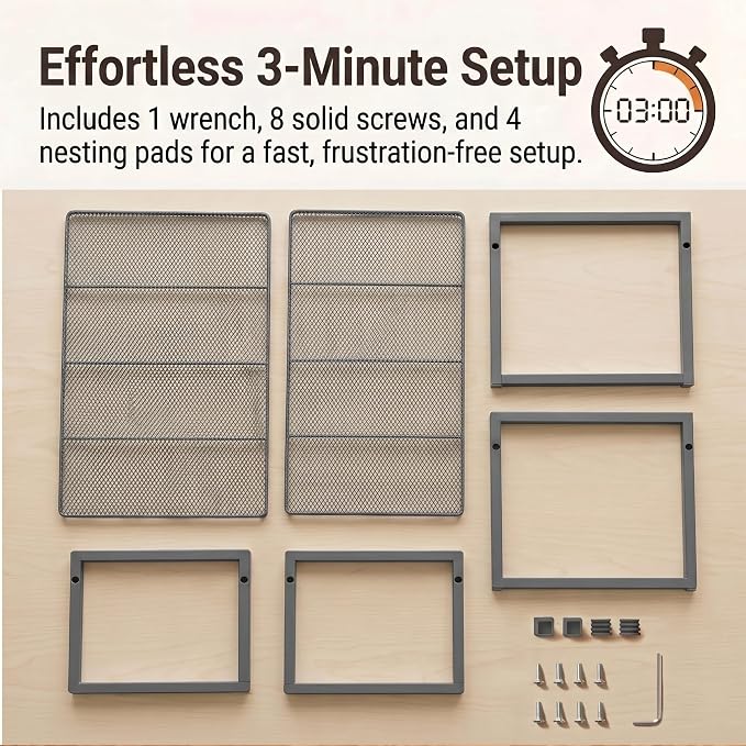 Set of 2 Cabinet Organizers 16.1''W 44 LBS Load Capacity Heavy Duty Kitchen Pantry Shelves Counter Countertop Storage Racks
