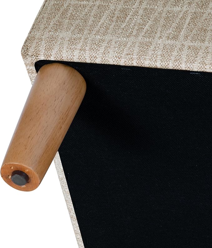 HomePop Malmo 36" Storage Bench - Tan Geometric Pattern