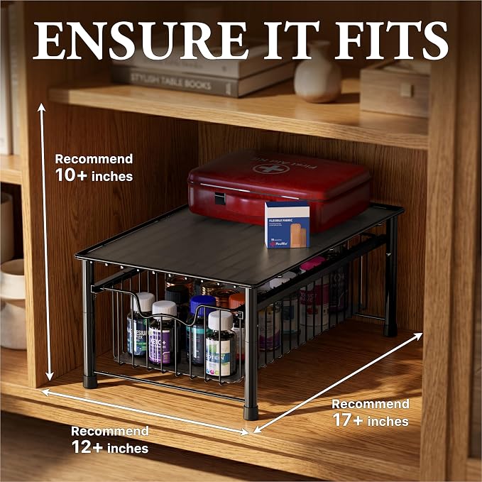 Simple Houseware Stackable Basket Drawer, Black