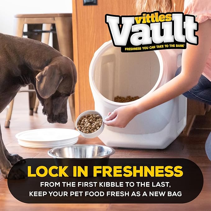 Gamma2 Vittles Vault Stackable Dog Food Storage Container with Sealing Lid, Up to 60 lbs Dry Pet Food Storage Container, USA-Made - [14.5" L x 19" H] | Made in USA, sealing lid keeps dry meals fresh and pests out, 14.5 x 19 inches, durable pantry bin, ...
