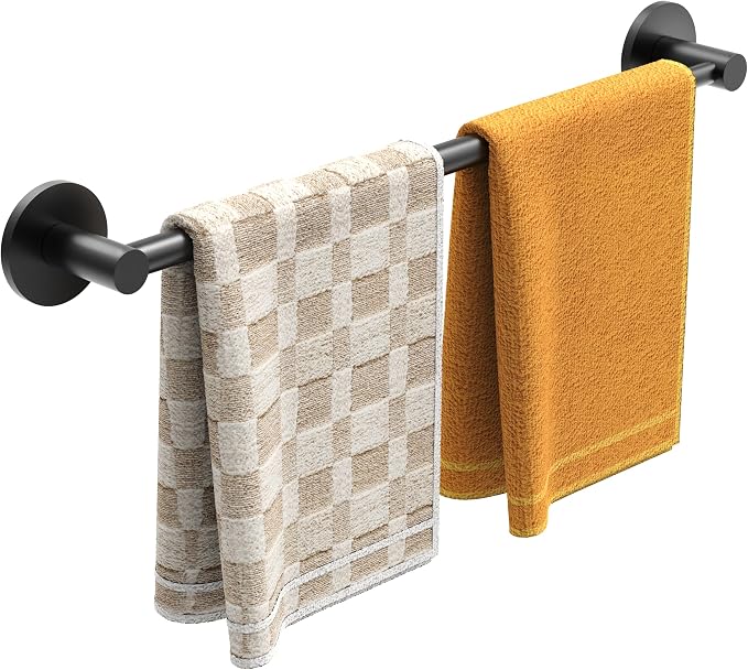 Magnetic Towel Bar, Adjustable Towel Rod with Larger Magnetic Base & Hidden Magnet Design, Non-Slip Magnetic Towel Holder for Refrigerator, Dishwasher, Oven, Washer (Matte Black, 1Pack)