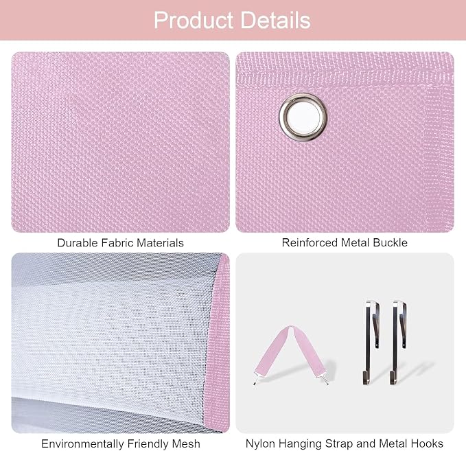 DHSFKBE Legging Organizer Storage, 2PCS T Shirt Organizer, Foldable Hanging Closet Organizer Storage with 16 Roll Independent Compartments for Yoga Pants, Tank Top, Towel, Underwear (Pink)