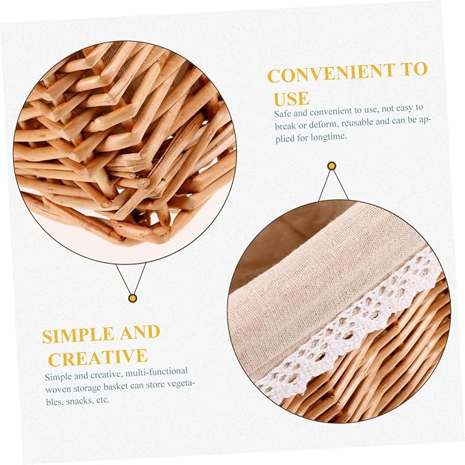 ABOOFAN Pastoral Style Woven Basket Decorative Storage Bin for Clothes Snacks and Sundries Rustic Multi Function Organizer Easy to Clean and Reusable for Home and Office
