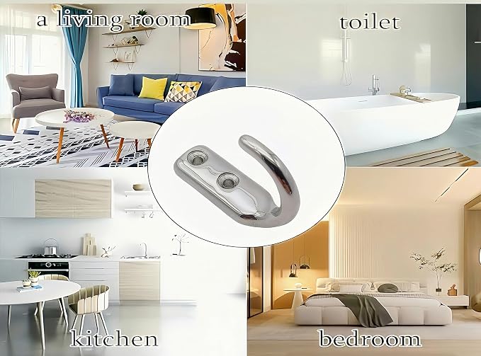 Heavy Duty Stainless Steel 316 Wall Hooks, Marine Grade Wall Hanger Key Hook Wall Mounted Coat Hook Hanging Garage Hook Storage Hooks Screw Utility Hooks (6Pack)
