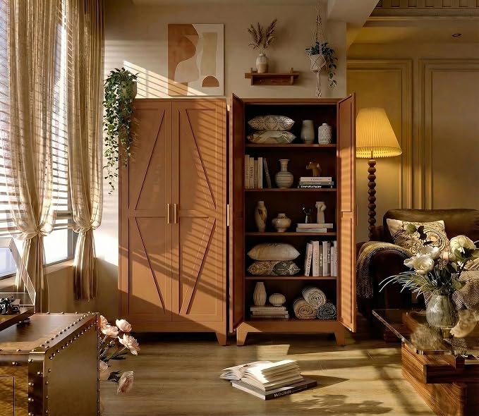 71" H Metal Storage Cabinet,Food Pantry Cabinets with Doors,Tall Cabinet,Kitchen Pantry Storage Cabinets