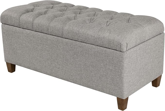 HomePop Ainsley 40" Storage Ottoman Bench - Gray Fabric