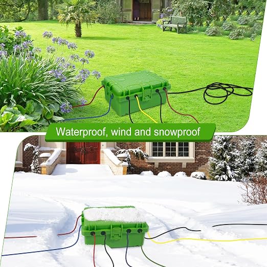 Large Outdoor Electrical Box Waterproof, IP54 Extension Cord Cover Weatherproof Outdoor Outlet Covers, Protect Power Strip, Timer Outlet, Plug, Socket, Holiday Light, Green (12 x 9X 5 inch)