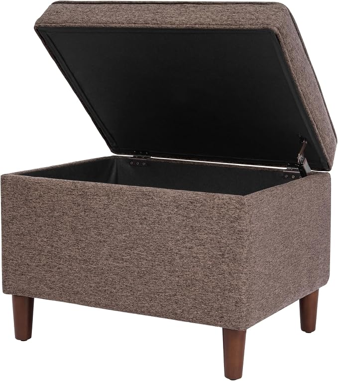 Spatial Order 24" Dinah Collection Storage Ottoman - Chocolate Brown