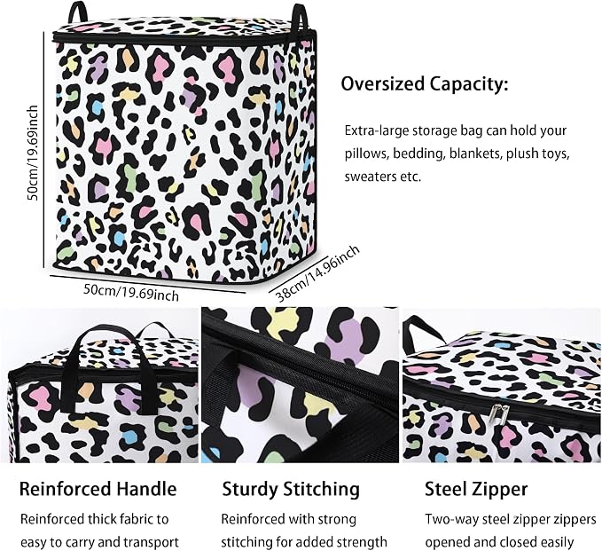 2pcs blanket storage bag for under bed,closet organizers 95L | clothing sweater sheet bedding comforter duvet quilt pillow toy storage bags with lids,dorm room essentials for containers
