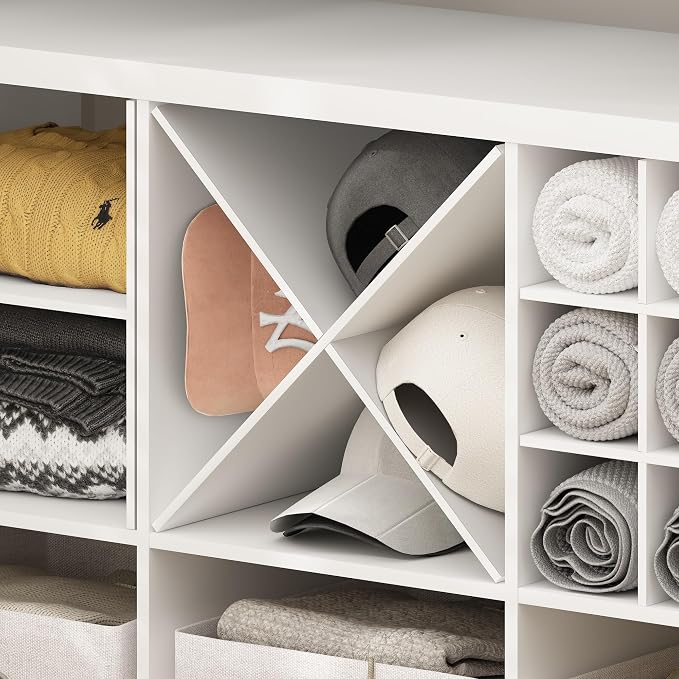 Furinno Cubicle Cube Insert, X-Shelf Cube Organizer, Fits into Furinno Extra Thick Cubes, for Organizers and Storage, White (Does not fit IKEA Kallax Shelving)