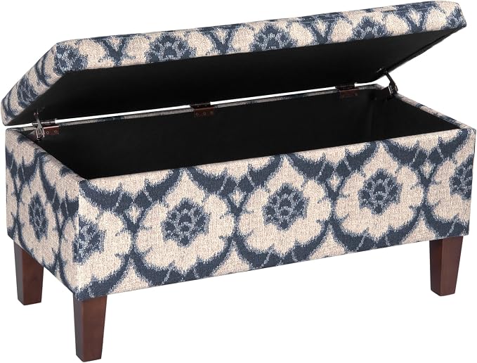 HomePop 36" Decorative Storage Bench - Blue Medallion Print