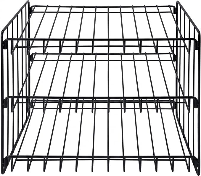 Kitchen Details 3 Tier Can Storage Organizer Rack in Black