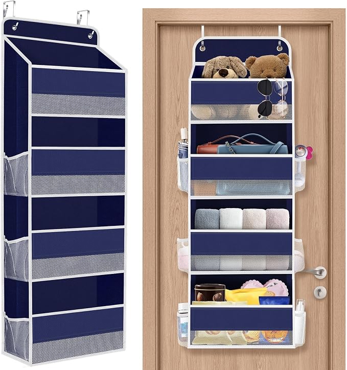 1Pack Over The Door Organizer Large Capacity Hanging Storage Room Organizer | 40 lb Capacity, Ultra-Sturdy, Foldable, Mesh Design with Clear Window, Space-Saving Organizer for Pantry, Nursery & Closet