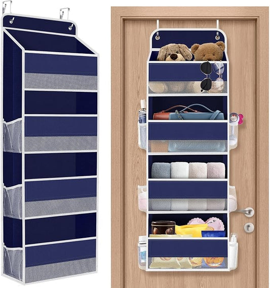 1Pack Over The Door Organizer Large Capacity Hanging Storage Room Organizer | 40 lb Capacity, Ultra-Sturdy, Foldable, Mesh Design with Clear Window, Space-Saving Organizer for Pantry, Nursery & Closet