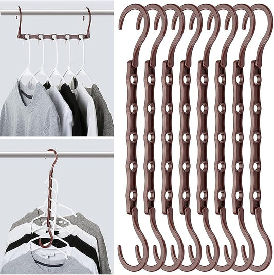 Mr. Pen- Space Saving Hangers, 8 pcs, 360° Rotating Hooks | Magic Cascading Hanger Organizer with 5 Enclosed Slots, Closet Organizers and Storage for Clothes