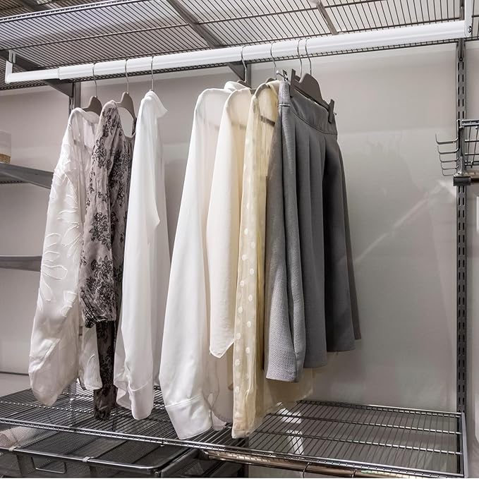 Expandable Closet Rod for Wire Shelf Hanging Clothes Adjustable Heavy Duty Closet Hanging Rod Extender Heavy Duty Hanger Bar Metal Poles for Wardrobes Hanger, 1 Pack (24-41 Inch,White)