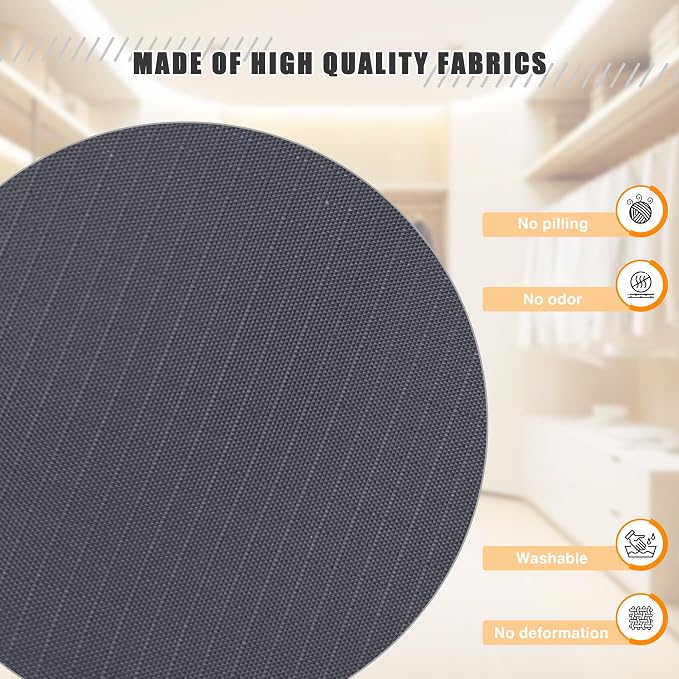 Hanging Closet Organizer 3-Shelf, Oxford Fabric Wardrobe Storage, Dark Gray | Easy-mount foldable design holds clothes, handbags, shoes & accessories; washable Oxford fabric, sturdy and space-saving.