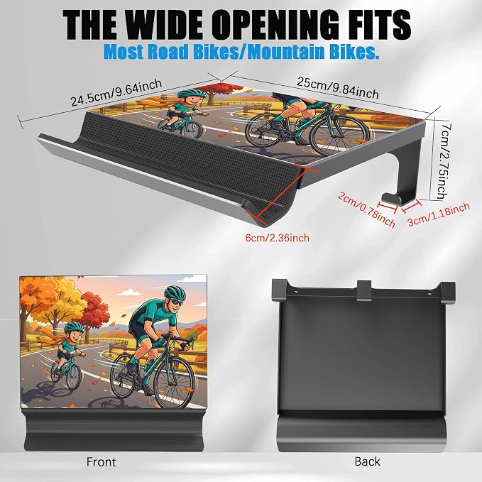 Bike Wall Mount - Heavy Duty Horizontal Indoor Bike Storage Garage Rack | that Holds a Helmet and Shoes, Space Saving 1 Bicycle Wall Hanger for Road, Mountain & Hybrid Bikes, Holds Up to 66lbs