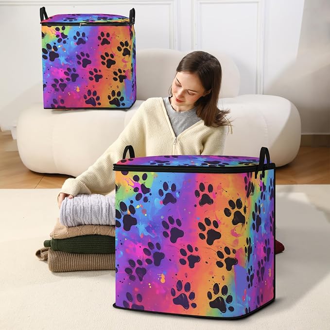 2pcs blanket storage bag for under bed,closet organizers 95L | quilt duvet sweater sheet bedding pillow clothes storage for closet,dorm moving essentials containers with portable handles