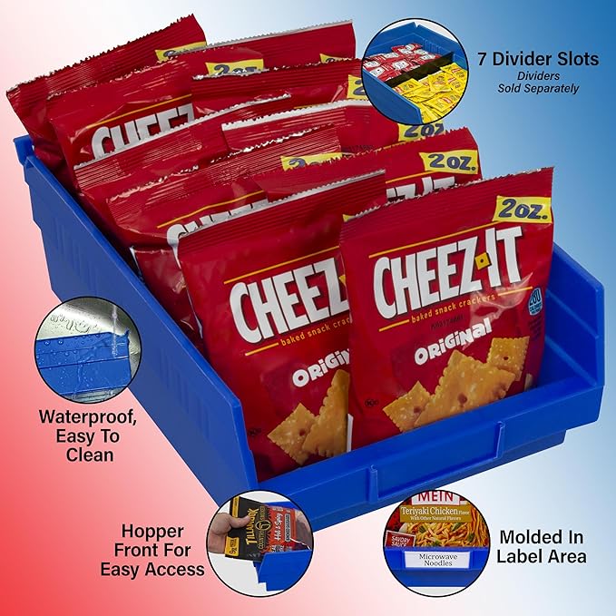 Akro-Mils 30150 Heavy Duty Plastic Shelf Bins, 12"x 8"x 4", Blue, 12-Pack | Heavy Duty Nesting Storage Bins for Garage, Closet, Refrigerator, Kitchen, Cabinet, Drawer Organization, Pantry Organization