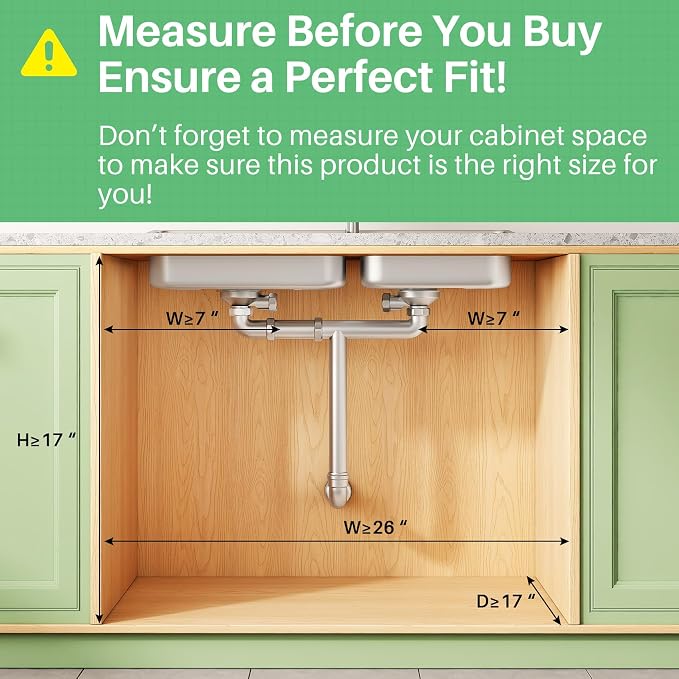 Kitstorack Under Sink Organizer 3-Tier Slide Out Drawer 1-Pack Grey | Height Adjustable, Metal Mesh Storage Rack, Pull out Cabinet Organizer Shelf for Bathroom Kitchen Pantry Home Organization