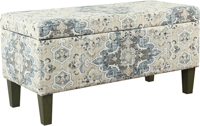 HomePop 36" Decorative Storage Bench - Antiqued Blue