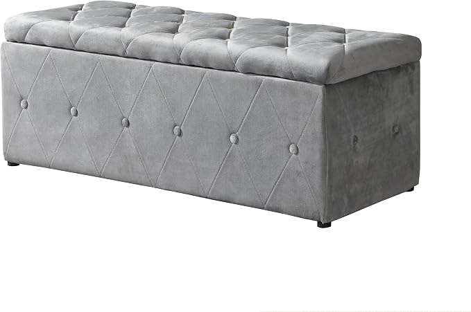Ottoman Set of 3, 39'' Hinged Tufted Storage Ottoman Bench with Cushion, 2pcs Small Dorm Stools Couch Side Foot Rest