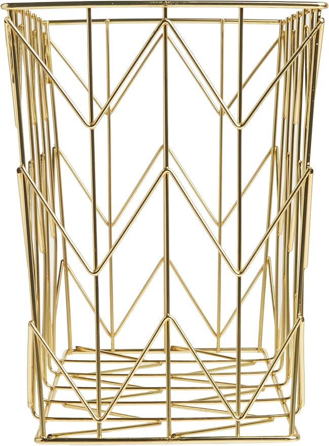 U Brands Hanging File Desk Organizer, Wire Metal, Gold Finish, 8.5" x 11'