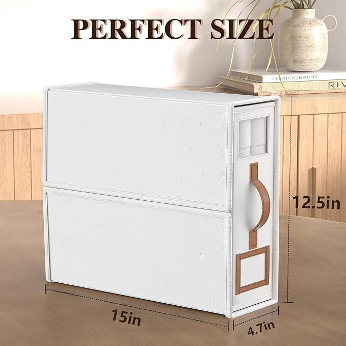 3 Pack Foldable Bed Sheets Set Organizers and Storage(King & Queen Size),Linen Fabric Closet Organizers with Window,Folding Bedding Storage Box for Bedsheets and Pillow Cube Organizer-White