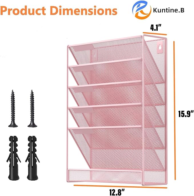 Kuntine.B Wall File Organizer Office Hanging Magazine Holder Wall File Organizer for Office Home