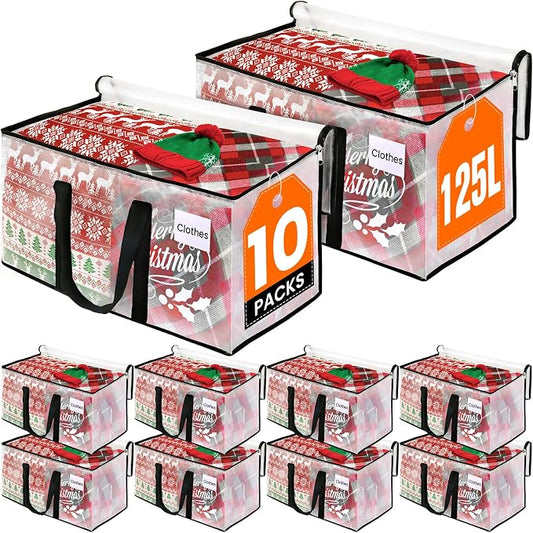 RoomHacks Clear Moving Bags Heavy Duty Extra Large, Moving Supplies with Reinforced Handle and Double Zipper, Storage Bags for Moving Essential, Packing tote Alternative to Moving Box(10 Packs, Clear)