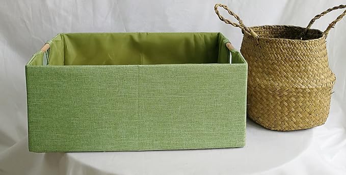 Storage Bin for Shelves Rectangle Closet Baskets Foldable Box with Handles, Gray Storage Bins, Storage Boxes for Home Office Car Dormroom