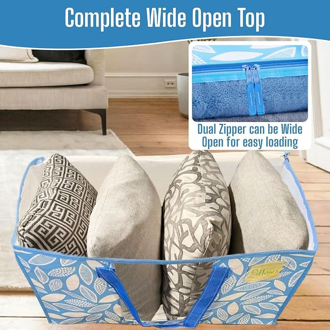 VENO Moving Bags, Wide Open Top, Clear Window, Spring Breeze, 4 Pack | Moving boxes Alternative, Heavy Duty, Storage Bags, Clothes and Comforter Storage, Packing Supplies, College Dorm Essentials