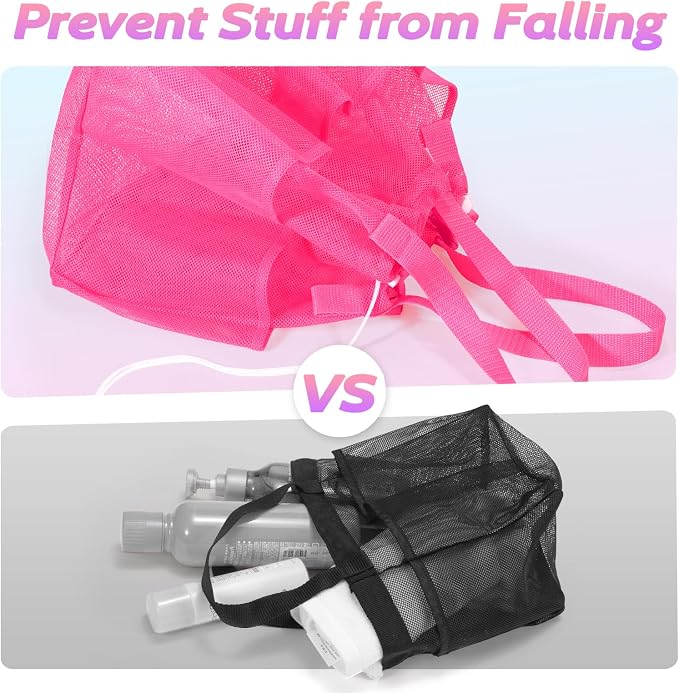 famichan Mesh Portable Shower Caddy with Drawstring, Girls Dorm Room Essentials
