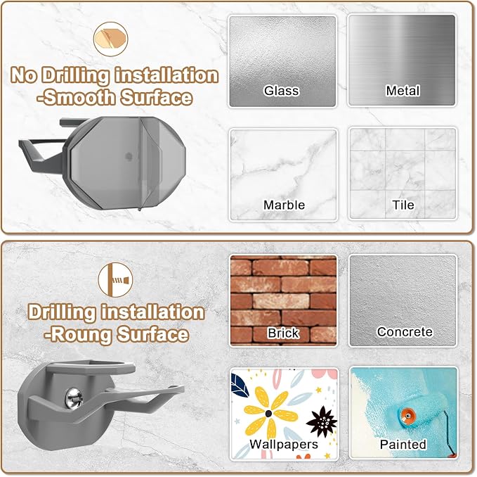 Niunuerga 48 Pack Adhesive Hat Hooks for Wall, Super Strong Hat Rack for Baseball Caps, Minimalist Hat Organizer Display for Home Decor, Hat Hangers Holder for Wall, Door, Closet, No Drilling (Gray)