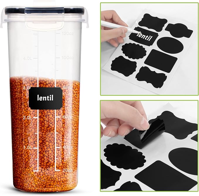 Utopia Kitchen Cereal Containers Storage Set – 2 Pack 4L(135.2 oz) Airtight Food Storage Containers with Lids, BPA-Free Cereal Dispensers for Pantry Organization and Storage (Clear)
