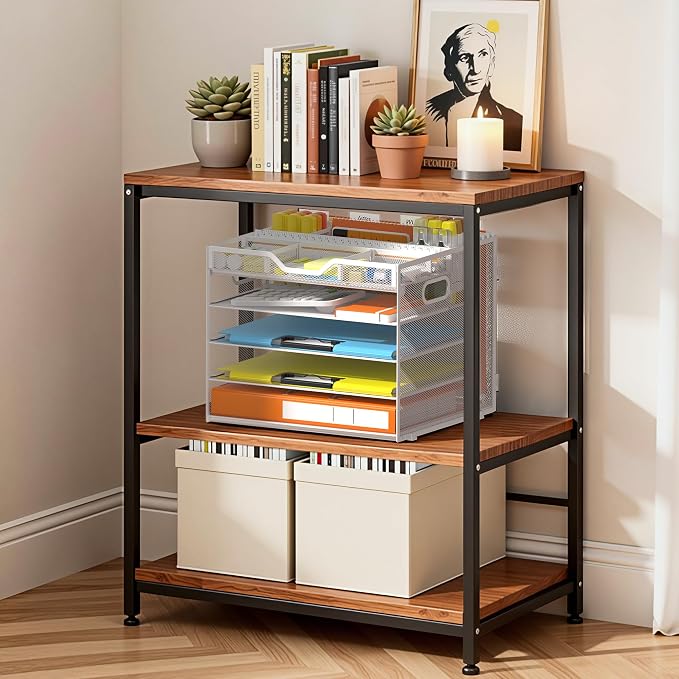 Docnest 5 Tier Desk Organizer with Hanging File Folder Holder&Tray, White | Features 3 detachable pen holders and 4 removable dividers.Versatile mesh desktop storage for mail, document,office supplie