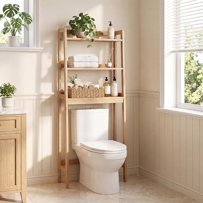 StorageWorks Toilet Paper Storage Basket, Toilet Basket with Wooden Handles, Small Wicker Decorative Scalloped Baskets for Organizing, Living Room, Top Tank, Brown Rope Baskets