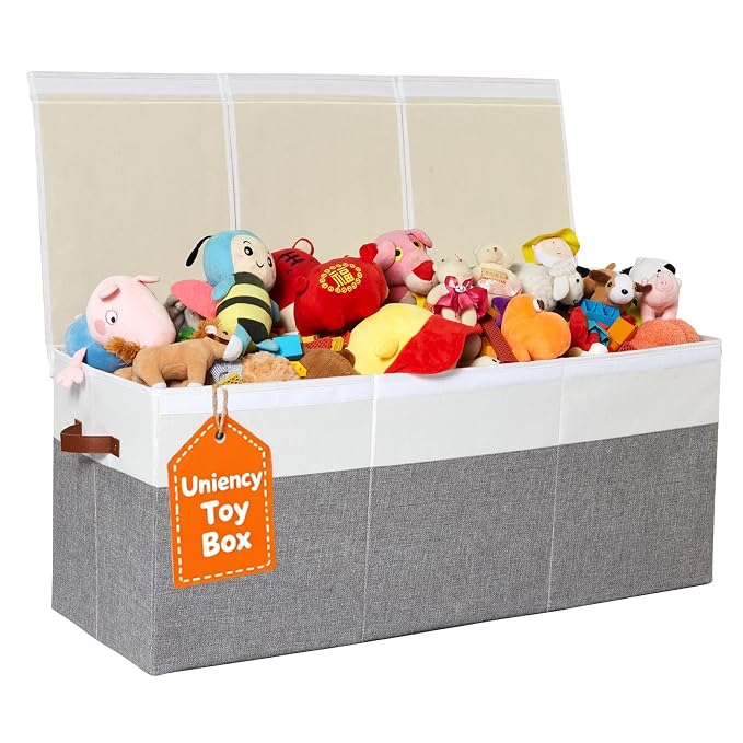 Extra Large Toy Box with Lid,Collapsible Toy Storage Chest Bin,Grey | 40"x14"x16",150L Large Capacity,Sturdy Kids Organizer,Toybox,Toy Bin for Boys & Girls,Living Room,Nursery,Bedroom,Playroom