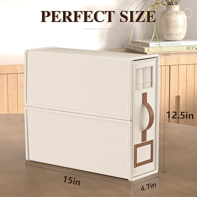 6 Pack Foldable Bed Sheets Set Organizers and Storage(King & Queen Size),Linen Fabric Closet Organizers with Window,Folding Bedding Storage Box for Bedsheets and Pillow Cube Organizer-Beige