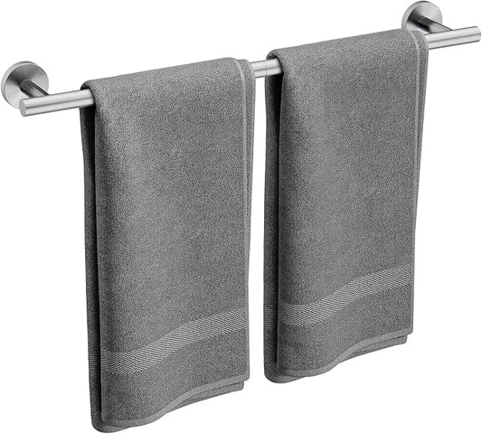 Brushed Nickel Towel Bar, 24 Inch Bathroom Towel Rack | Towel Holder Wall Mounted, Thicken SUS304 Stainless Steel Towel Rod Modern Home Decor (Total Length 26 Inch)