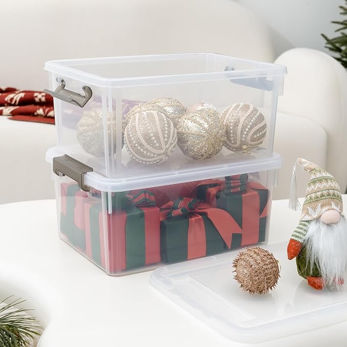 Citylife 17 QT Plastic Storage Bins with Lids Latching Stackable Storage Containers for Organizing Large Clear Storage Box for Garage, Craft, Toys, Closet, Home, 1 Pack