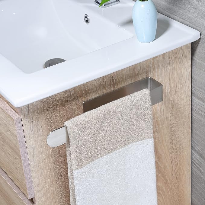 Taozun Towel Holder 11.8 Inch Brushed Hand Towel Rack Bathroom Towel Bar Adhesive Towel Ring Stainless Steel Hand Towel Hanger, Stick on Wall | Hand Towel Hanger, Self Adhesive, Stainless Steel, Brushed Finish, Silver, No Drilling, Sturdy, Space saving...