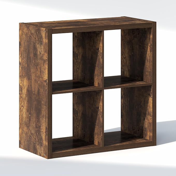 Furinno Cubic Extra Thick 4-Cube Closet Organizers and Storage, Amber Pine | 14.6 x 30 x 30 in, Open Shelf Closet Storage, Closet Organizer, for Wardrobe, Bedroom, Living Room