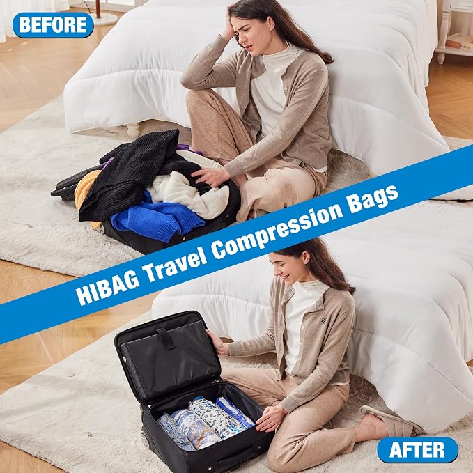 30 Combo Vacuum Storage Bags, Vacuum Seal Bags for Clothing and Bedding | Various Size, Airtight Triple Seal, Save 80% Space, Hand Pump, Work with Vacuum, Double Zip, Reusable, Easy to Use