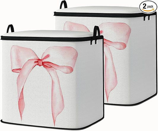 2pcs blanket storage bag for under bed,closet organizers 95L | clothing sweater sheet bedding comforter duvet quilt pillow toy storage bags with lids,dorm room essentials for containers